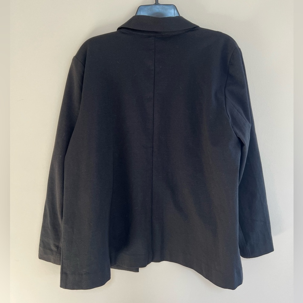 NWT Eileen Fisher Cotton Ponte Blazer in Black, size PL - Picture 5 of 9